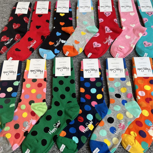 happysocks旗艦店新款爆款女中筒襪瑞典潮牌HS純棉百搭四季款襪子
