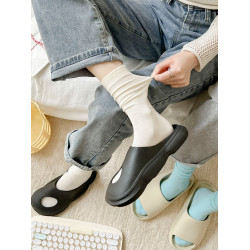 多巴胺襪子女堆堆襪春秋夏天純棉彩色月子襪白色夏季薄款中筒襪