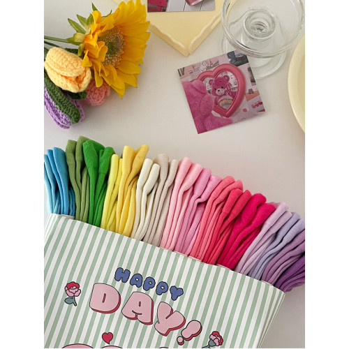 多巴胺襪子女堆堆襪春秋夏天純棉彩色月子襪白色夏季薄款中筒襪 多巴胺襪子女堆堆襪春秋夏天純棉彩色月子襪白色夏季薄款中筒襪