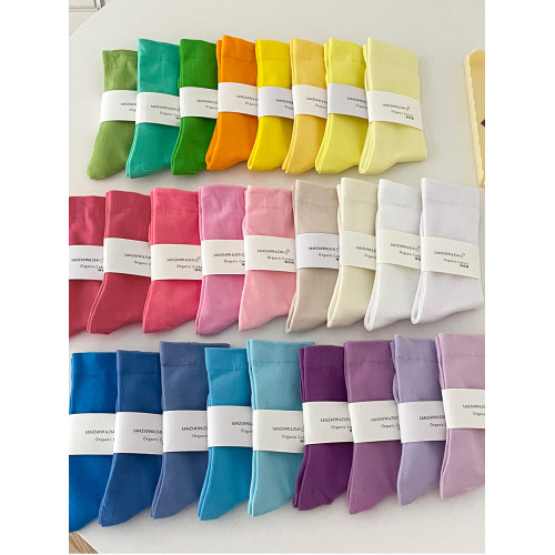 多巴胺襪子女堆堆襪春秋夏天純棉彩色月子襪白色夏季薄款中筒襪 多巴胺襪子女堆堆襪春秋夏天純棉彩色月子襪白色夏季薄款中筒襪