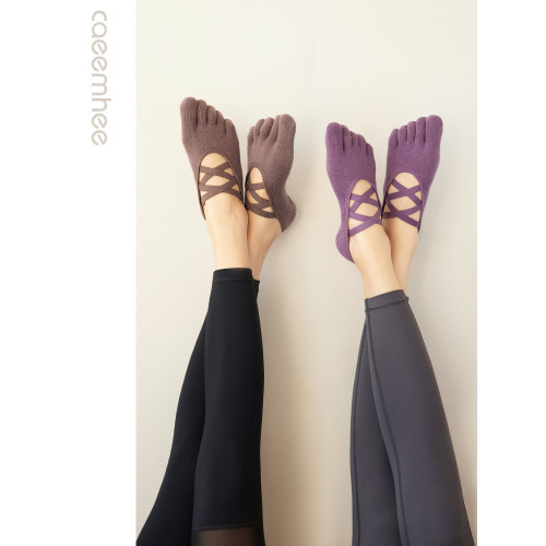 卡益健身專業瑜珈襪子薄款女秋冬防滑運動五指舞蹈普拉提地板棉襪