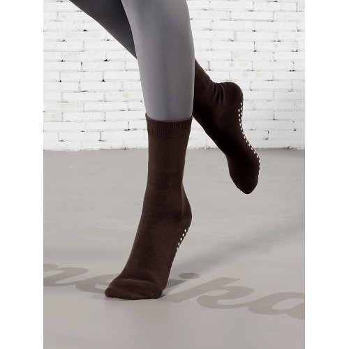 MEIKAN美看專業防滑襪中筒襪地板襪運動風棉襪女長襪瑜珈襪子3雙