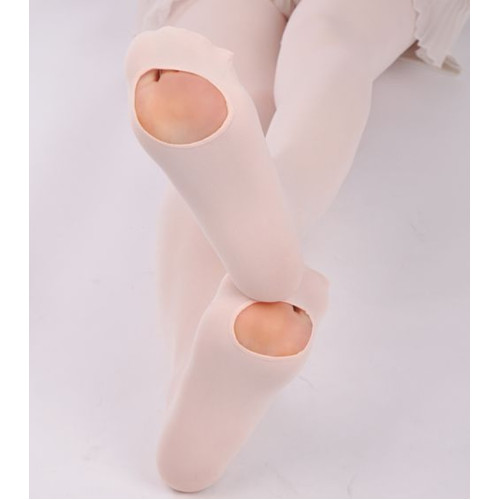 北舞兒童舞蹈襪子夏季薄款腳踩洞女童芭蕾舞蹈襪白色打底連褲瑜珈