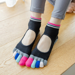 防滑瑜珈襪普拉提襪子女士五指襪運動襪 瑜珈襪透氣地板襪按摩襪