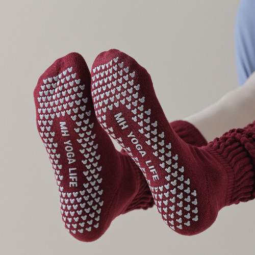 2025新品春秋長筒瑜珈襪子專業防滑普拉提加厚小腿襪女運動堆堆襪 2025新品春秋長筒瑜珈襪子專業防滑普拉提加厚小腿襪女運動堆堆襪