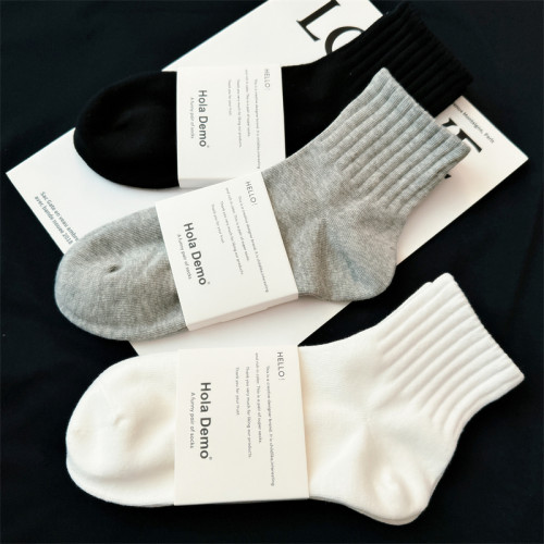 黑白色襪子男夏季薄款男士短襪純棉女襪吸汗防臭毛巾底男生運動襪