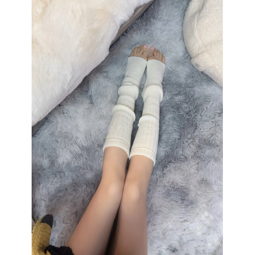 瑜珈襪子秋冬新款保暖針織毛線襪套日系白色小腿襪套長筒堆堆襪女 瑜珈襪子秋冬新款保暖針織毛線襪套日系白色小腿襪套長筒堆堆襪女