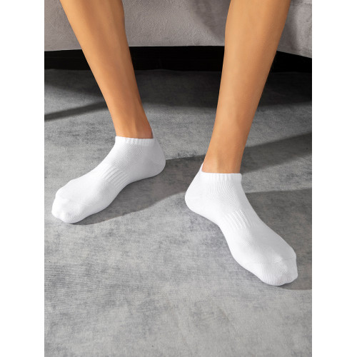 MENXX襪子短襪男船襪秋冬黑白純色防臭加厚毛巾純棉防臭透氣女襪