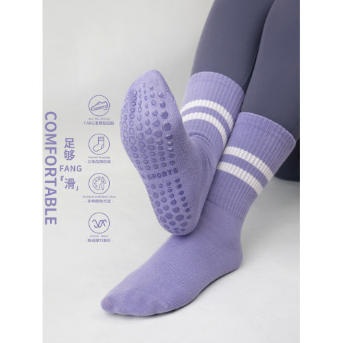拍朵純棉瑜珈襪子中長款條紋透氣防滑毛卷襪普拉提跑步健身運動襪 拍朵純棉瑜珈襪子中長款條紋透氣防滑毛卷襪普拉提跑步健身運動襪