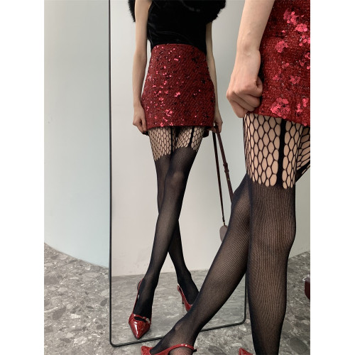 LuckSocks|2025初秋黑色系高級感禦姐風滿天星鏤空顯瘦女款打底襪 LuckSocks|2025初秋黑色系高級感禦姐風滿天星鏤空顯瘦女款打底襪