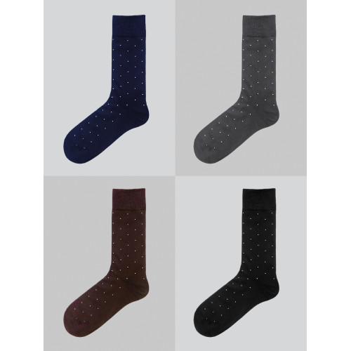 oceanwings 男士商務休閒經典黑白波點中筒襪正裝皮鞋黑色男襪 oceanwings 男士商務休閒經典黑白波點中筒襪正裝皮鞋黑色男襪