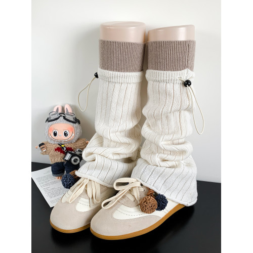 復古美拉德咖啡色襪套女秋冬季撞色y2k腿套卡其色濶腿小腿堆堆襪 復古美拉德咖啡色襪套女秋冬季撞色y2k腿套卡其色濶腿小腿堆堆襪