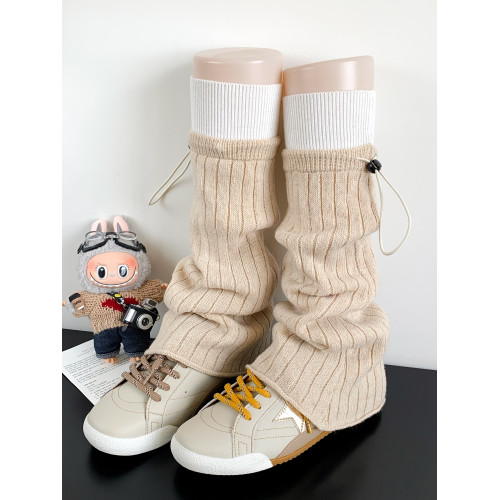 復古美拉德咖啡色襪套女秋冬季撞色y2k腿套卡其色濶腿小腿堆堆襪 復古美拉德咖啡色襪套女秋冬季撞色y2k腿套卡其色濶腿小腿堆堆襪