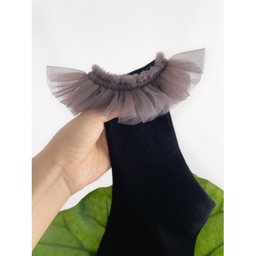 TEATREE 甜酷少女小腿襪網紗花邊中筒襪日系JK春夏個性短襪 TEATREE 甜酷少女小腿襪網紗花邊中筒襪日系JK春夏個性短襪