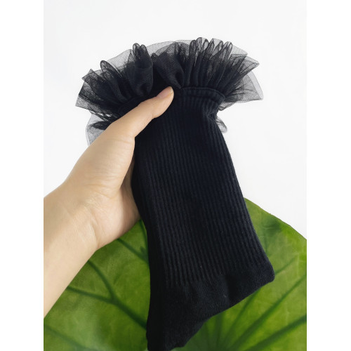 TEATREE 甜酷少女小腿襪網紗花邊中筒襪日系JK春夏個性短襪 TEATREE 甜酷少女小腿襪網紗花邊中筒襪日系JK春夏個性短襪