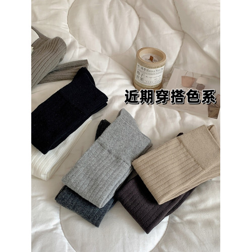 小腿襪灰色純棉春秋堆堆襪高筒襪子女及膝襪秋冬深灰色秋季長筒襪 小腿襪灰色純棉春秋堆堆襪高筒襪子女及膝襪秋冬深灰色秋季長筒襪