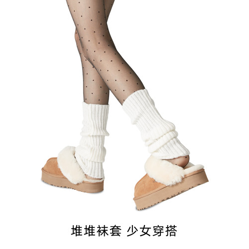 日系純色針織腿套女搭配秋冬時髦辣妹顯瘦小腿襪套少女堆堆襪灰色 日系純色針織腿套女搭配秋冬時髦辣妹顯瘦小腿襪套少女堆堆襪灰色