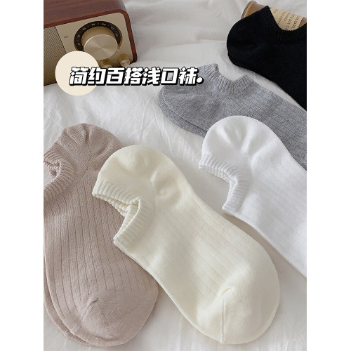 襪子女船襪夏季薄款透氣棉襪淺口防滑不掉跟白色純色夏天隱形短襪 襪子女船襪夏季薄款透氣棉襪淺口防滑不掉跟白色純色夏天隱形短襪