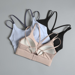 運動內衣女美背防震聚攏跑步背心健身服夏季高強度瑜珈文胸一體式