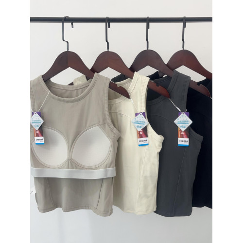 一體式固定輕薄透氣速乾bra工字背心運動文胸 無鋼圈健身瑜珈內衣