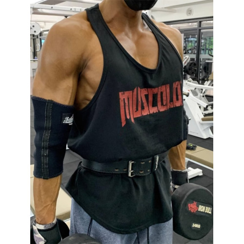 美式無袖工字背心吸汗顯肌肉鍛鍊運動寬鬆透氣擼鐵訓練健身上衣男