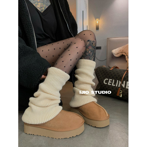 IJIO 微喇叭針織堆堆襪套復古簡約雪地靴腿套曡穿小腿襪加厚保暖 IJIO 微喇叭針織堆堆襪套復古簡約雪地靴腿套曡穿小腿襪加厚保暖