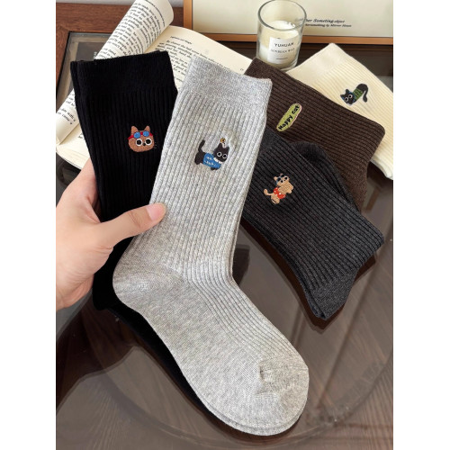 可愛小貓襪子女款秋2025新款純棉中筒襪韓系穿搭德訓鞋長筒堆堆襪 可愛小貓襪子女款秋2025新款純棉中筒襪韓系穿搭德訓鞋長筒堆堆襪