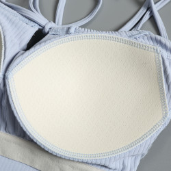 運動背心女夏季美背一體式吊帶抽繩褶皺瑜珈文胸跑步健身bra外穿