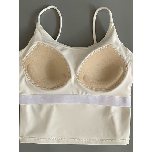 薄款細帶一體杯運動裸感美背瑜珈運動夏季普拉提透氣速乾跑步文胸