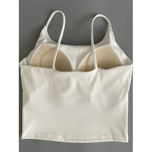 薄款細帶一體杯運動裸感美背瑜珈運動夏季普拉提透氣速乾跑步文胸