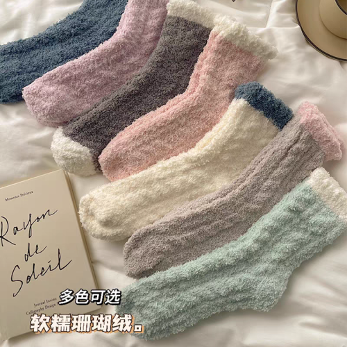 珊瑚絨襪子女冬季加厚加絨保暖地板襪睡眠月子襪秋冬新款睡覺襪子 珊瑚絨襪子女冬季加厚加絨保暖地板襪睡眠月子襪秋冬新款睡覺襪子