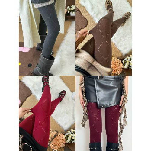 BON 復古菱格彈力顯瘦棉質連褲襪韓系鏤空多色性感美腿打底襪秋冬 BON 復古菱格彈力顯瘦棉質連褲襪韓系鏤空多色性感美腿打底襪秋冬