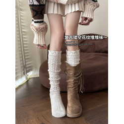 日系復古羊毛針織小腿襪子女韋雪同款秋冬季堆堆襪搭配靴子長筒襪