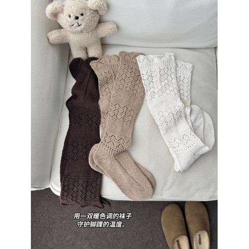 日系復古羊毛針織小腿襪子女韋雪同款秋冬季堆堆襪搭配靴子長筒襪