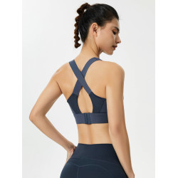 夏季高強度運動內衣女防震肩帶可調節瑜珈背心一體式跑步健身文胸