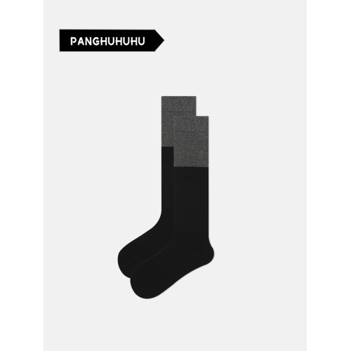 黑灰色長筒襪女秋冬保暖顯瘦高筒過膝襪子網紅拼接小腿襪網紅同款 黑灰色長筒襪女秋冬保暖顯瘦高筒過膝襪子網紅拼接小腿襪網紅同款