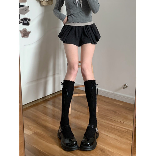 AY To films韓國ins龍心中筒襪木耳邊堆堆襪蝴蝶結飄帶少女小腿襪 AY To films韓國ins龍心中筒襪木耳邊堆堆襪蝴蝶結飄帶少女小腿襪