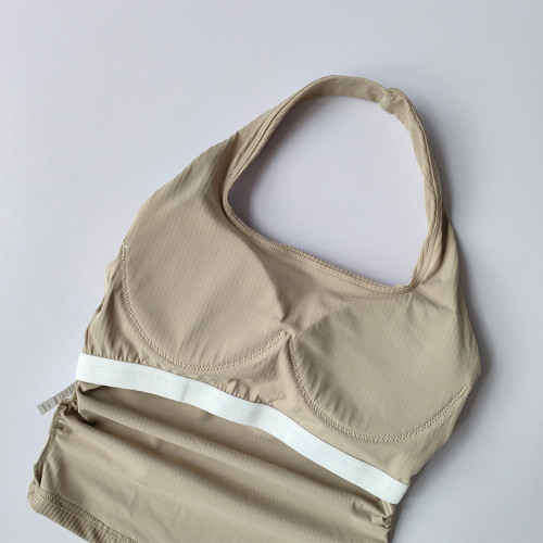 小吊帶掛脖背心女聚攏美背運動內衣一體式內搭帶胸墊瑜珈服上衣 小吊帶掛脖背心女聚攏美背運動內衣一體式內搭帶胸墊瑜珈服上衣