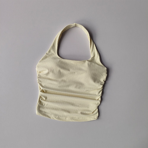 小吊帶掛脖背心女聚攏美背運動內衣一體式內搭帶胸墊瑜珈服上衣 小吊帶掛脖背心女聚攏美背運動內衣一體式內搭帶胸墊瑜珈服上衣