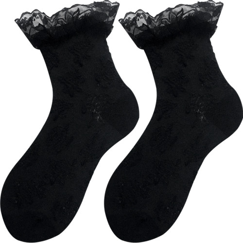 夜間教習室蕾絲花邊中筒襪jk白色短襪lolita襪子女春秋款日系可愛 夜間教習室蕾絲花邊中筒襪jk白色短襪lolita襪子女春秋款日系可愛