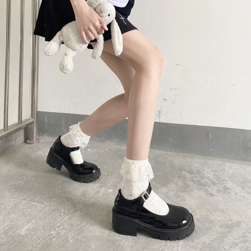 夜間教習室蕾絲花邊中筒襪jk白色短襪lolita襪子女春秋款日系可愛 夜間教習室蕾絲花邊中筒襪jk白色短襪lolita襪子女春秋款日系可愛