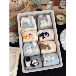 新款襪子女中筒襪春秋季棉襪趣味學生可愛卡通女生ins潮長筒長襪