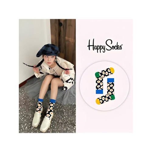 HappySocks旗艦爆款女襪中高筒襪純棉潮襪明星同款愛心笑臉煎蛋 HappySocks旗艦爆款女襪中高筒襪純棉潮襪明星同款愛心笑臉煎蛋