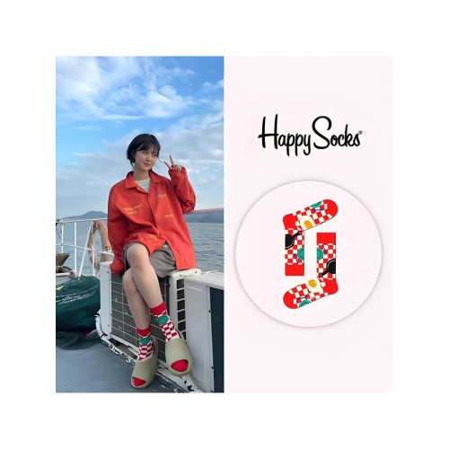HappySocks旗艦爆款女襪中高筒襪純棉潮襪明星同款愛心笑臉煎蛋 HappySocks旗艦爆款女襪中高筒襪純棉潮襪明星同款愛心笑臉煎蛋