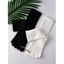 四季款內田3雙裝中長筒棉質五指襪子女ins潮分趾純色高幫學院風襪