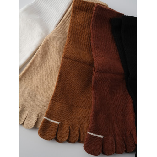 四季款內田3雙裝中長筒棉質五指襪子女ins潮分趾純色高幫學院風襪 四季款內田3雙裝中長筒棉質五指襪子女ins潮分趾純色高幫學院風襪