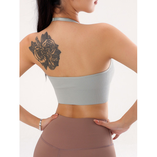 掛脖深V三角杯無痕歐美健身文胸可調節肩帶美背跑步瑜珈打底背心 掛脖深V三角杯無痕歐美健身文胸可調節肩帶美背跑步瑜珈打底背心