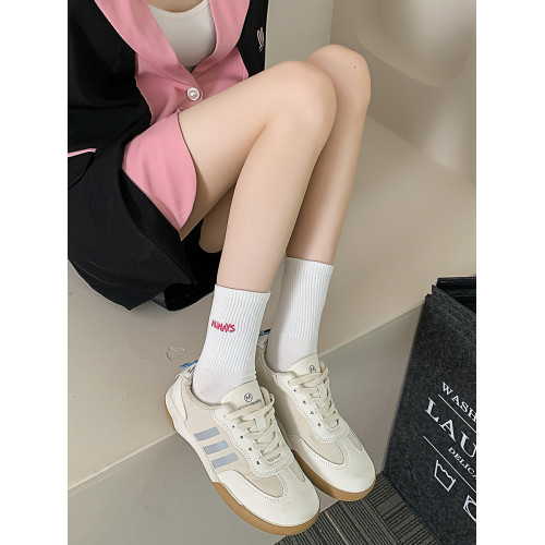 白色襪子女中長筒純棉襪春秋款字母刺綉ins潮網紅高筒襪運動長襪 白色襪子女中長筒純棉襪春秋款字母刺綉ins潮網紅高筒襪運動長襪