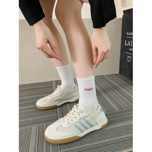 白色襪子女中長筒純棉襪春秋款字母刺綉ins潮網紅高筒襪運動長襪 白色襪子女中長筒純棉襪春秋款字母刺綉ins潮網紅高筒襪運動長襪