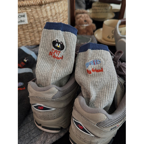 新款可愛灰色襪子女中筒襪外穿ins潮春秋季棉襪運動學生復古長襪 新款可愛灰色襪子女中筒襪外穿ins潮春秋季棉襪運動學生復古長襪